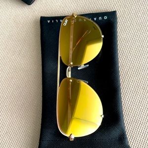 Gold aviator Quay sunglasses